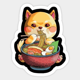 Kawaii Shiba Inu Noodles Cute Anime Dog Ramen Otaku Weeaboo Sticker